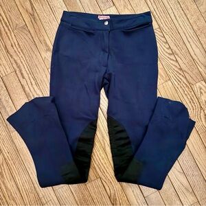 ModJods Signature Riding Breeches Women's 2/32 Navy Black Microsuede Patches EUC